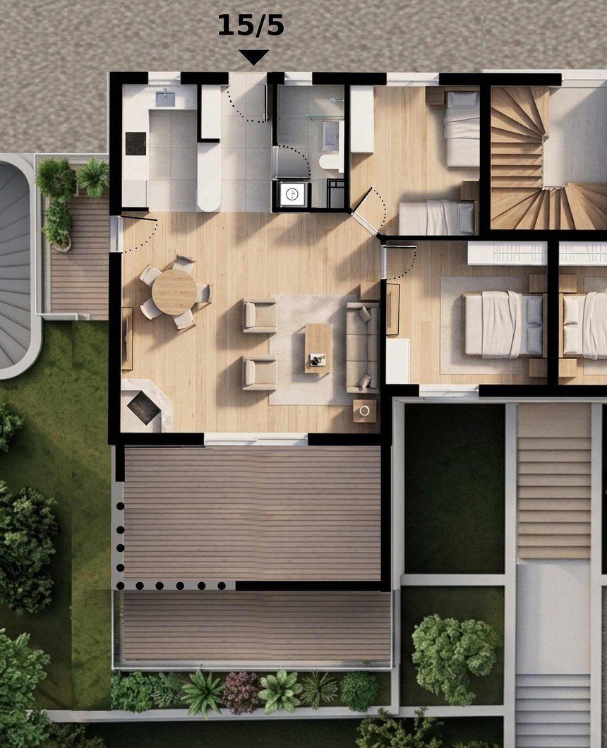 Apartment 15/5 floor plan, 92 m2, Kostanjica Montenegro