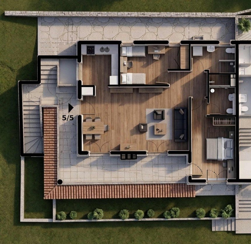 Apartment 5/5 floor plan, 94 m2, Kostanjica Montenegro