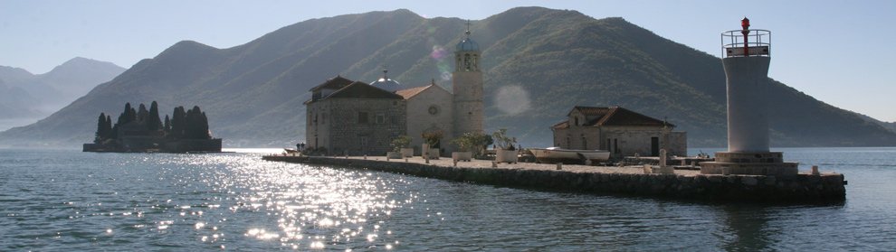 Gospa od Skrpjela from boat Gospa od Skrpjela from boat